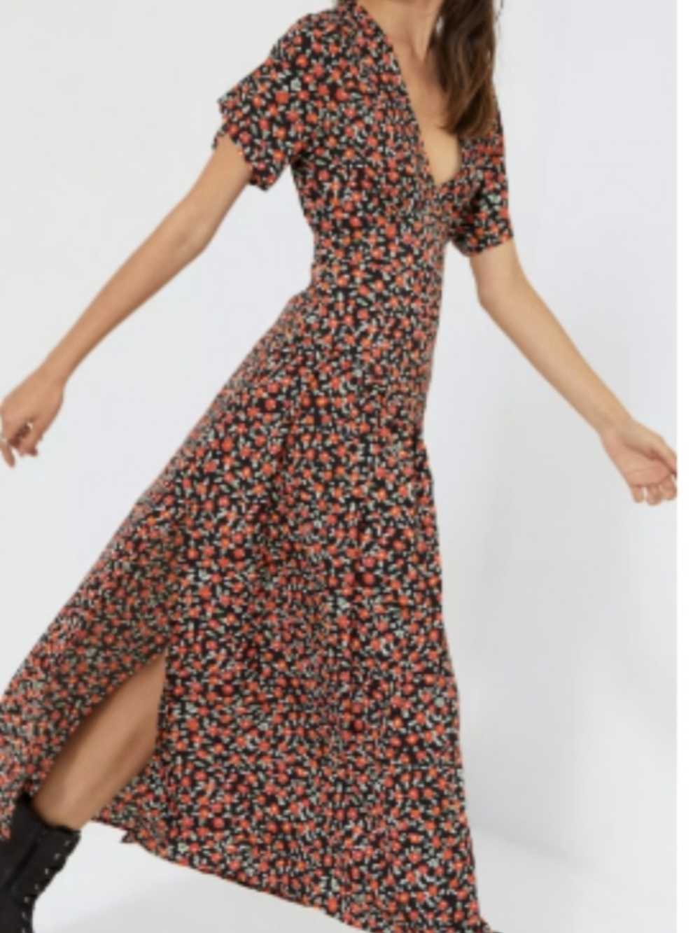 Nasty Gal Who Grows There Floral Midi Dress, Size 8, NWT